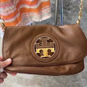 Brown Tory Burch cross body purse
